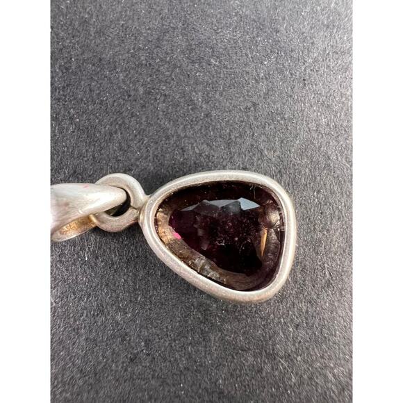 NEW Rubellite pink tourmaline sterling silver pendant 1.65 grams - Picture 7 of 8